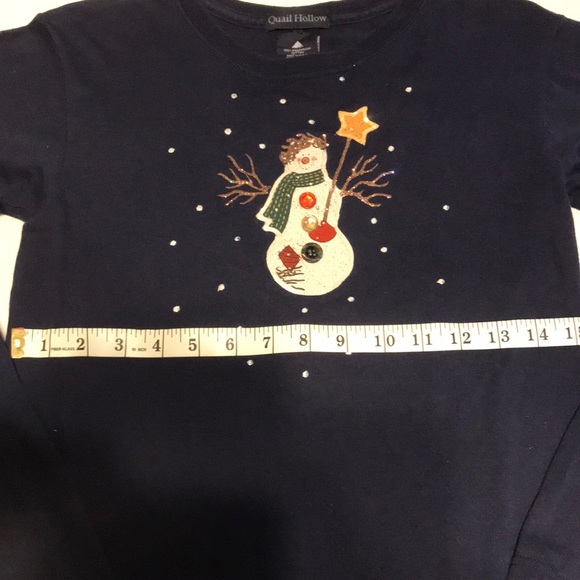 Girls Quail Hollow Navy Blue Snowman Tee - Picture 4 of 8
